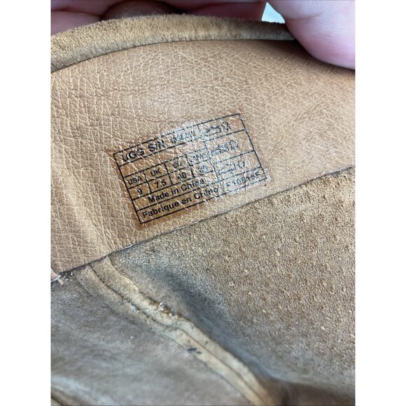 UGG Mammoth Moccasin Brown Sz 9 Suede Leather Fringed Tall Boots Festival‎ Boho - Picture 11 of 11